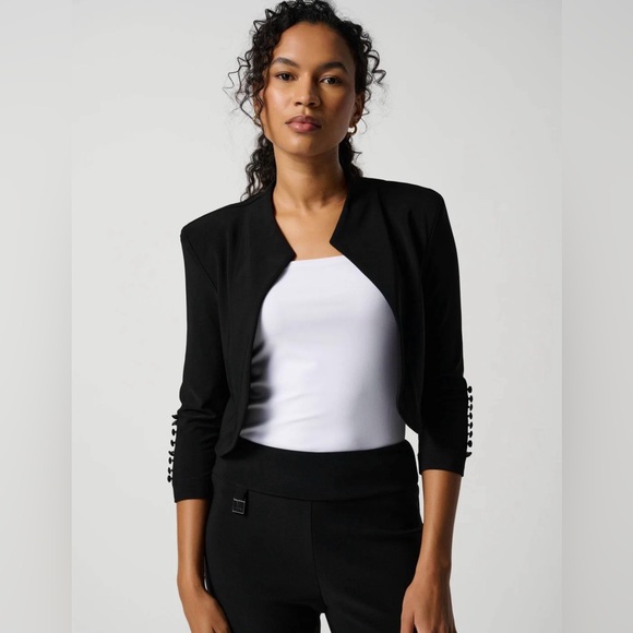 Joseph Ribkoff Black Bolero - Picture 2 of 8